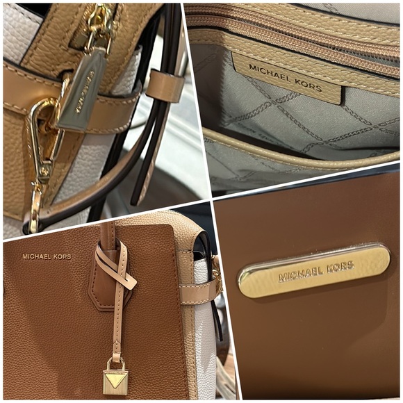Authentic Michael Kors Mercer Tri-Color Pebbled Leather Satchel, PRISTINE! - Picture 10 of 16